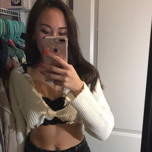 Forever 21 Knotted & Cropped Sweater